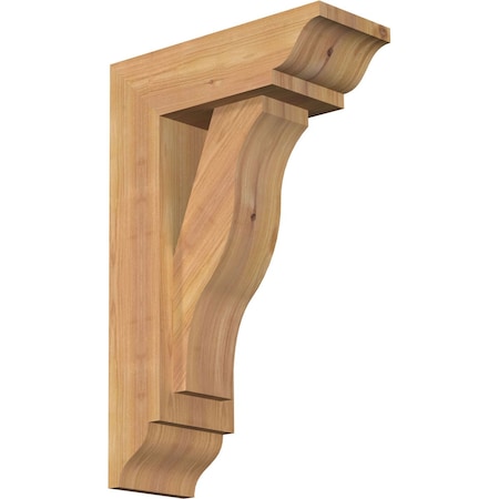 Ekena Millwork Funston Traditional Smooth Bracket w/ Offset Brace, Western Red Cedar, 5 1/2"W x 14"D x 22"H BKT0604X14X22FST01SWR